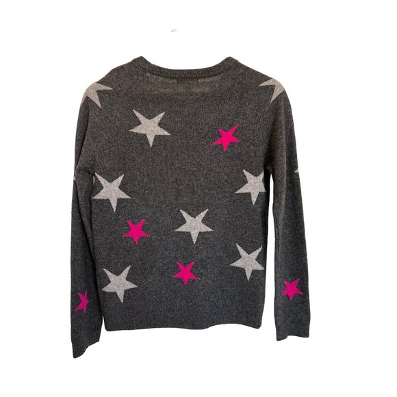 Philosophy Cashmere Heather Charcoal Star Print Sweater - Picture 5 of 6